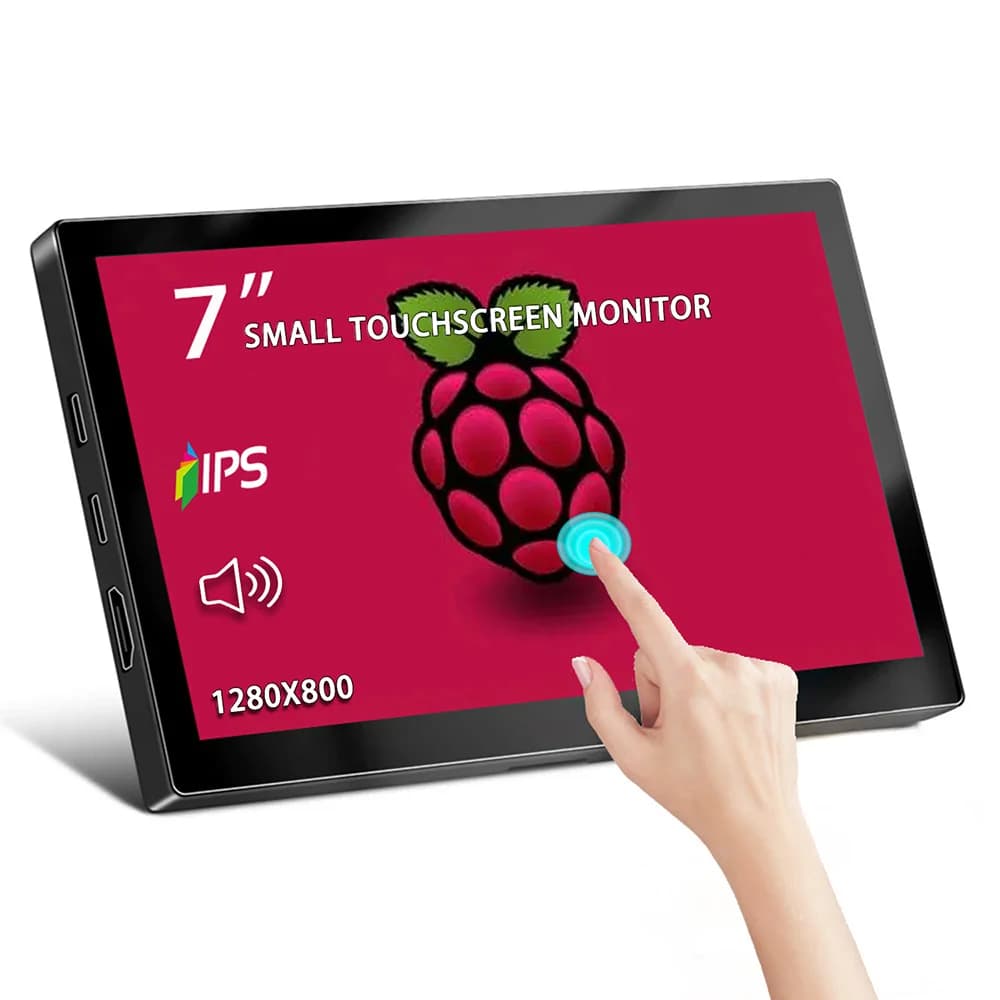 Monitor Portatile Touchscreen da 7 Pollici, Mini Monitor 1280*800 60Hz HDMI TYPE-C per Raspberry Pi/Laptop/Telefono/PC VSEA