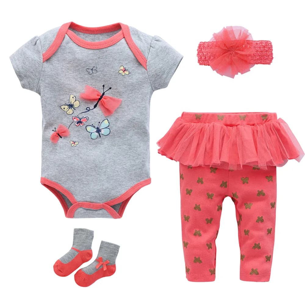 Kavkas Newborn Baby Boy Clothes Set Green Dinosaur Romper + Hat + Pants + Shoes 4pcs Clothing Suit
