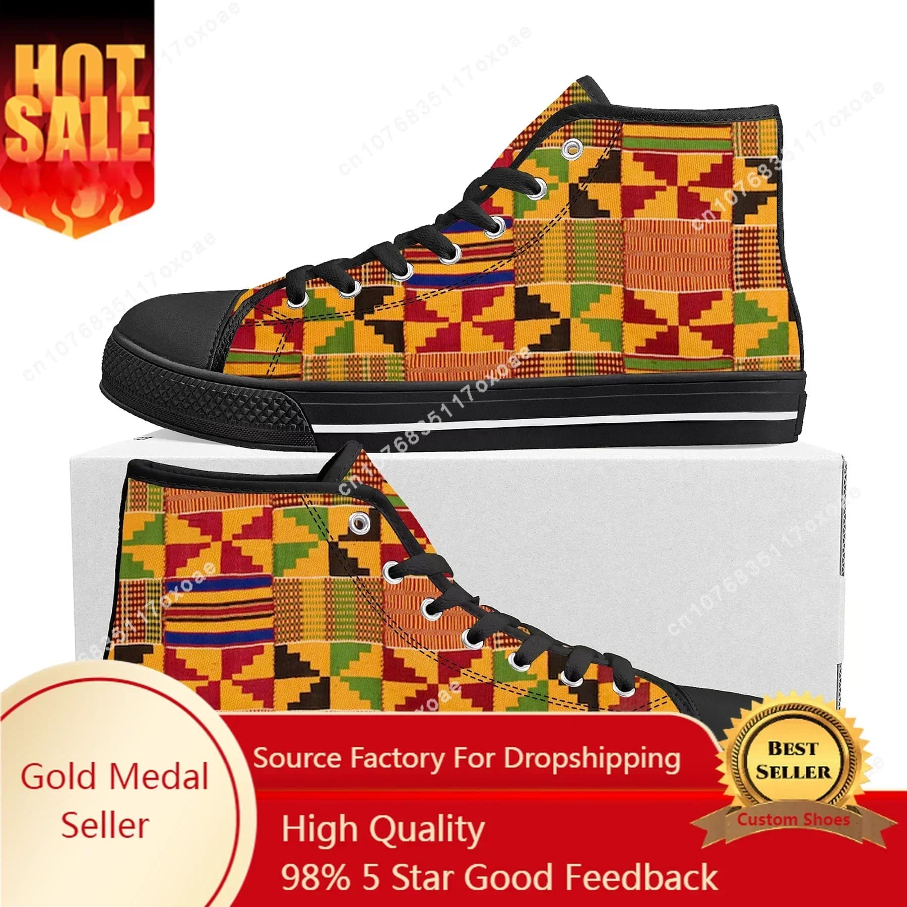 African Ethnic Culture Design High Top Sneakers Mens Womens Teenager High Quality Canvas Sneaker couple Casual Shoe Custom Shoes