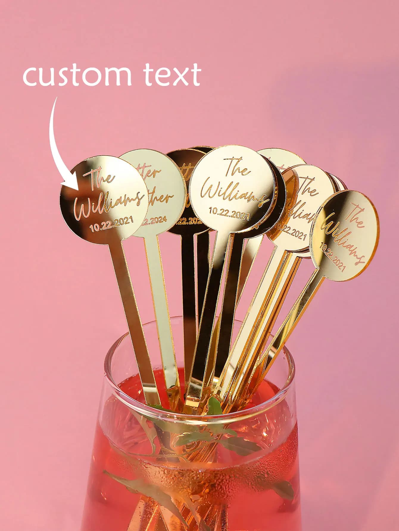 Agitatori per bevande personalizzati Bevanda per matrimoni Nome personalizzato Stir Swizzle Sticks Cocktail Ultimo nome Festa Agitatori Drection
