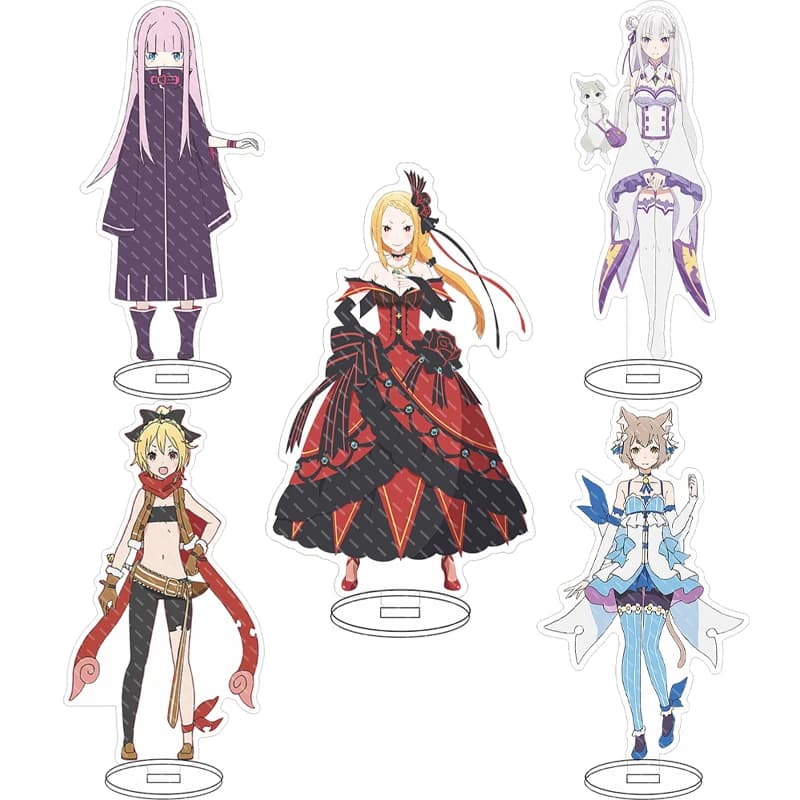 16CM Anime Re:Zero−Starting Life in Another World Emilia Beatrice Natsuki Subaru Puck Acrylic Stand Figure Cos Ornaments Gifts