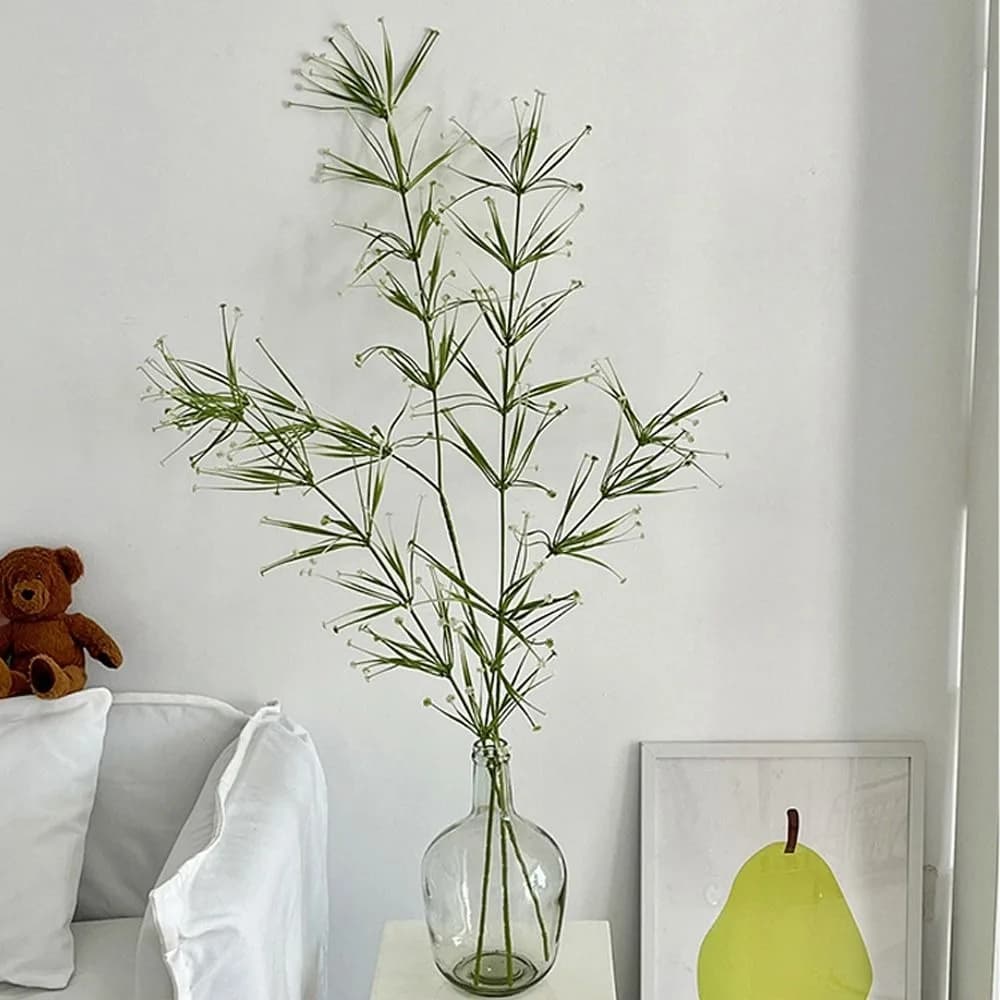 Forest Style Artificial Green Plant Palm Leaves Large Simulation Flower Handmade Plastic Fake Plants Home Garden Party Decor