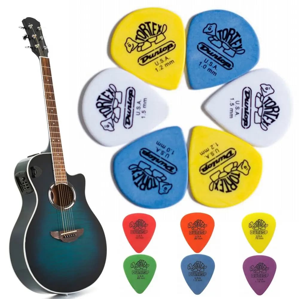 10 pezzi accessori musicali 0.5/0.6/0.73/0.88/1.0/1.14mm plettri per chitarra plettri strumenti di allenamento per suonare la chitarra strumenti musicali