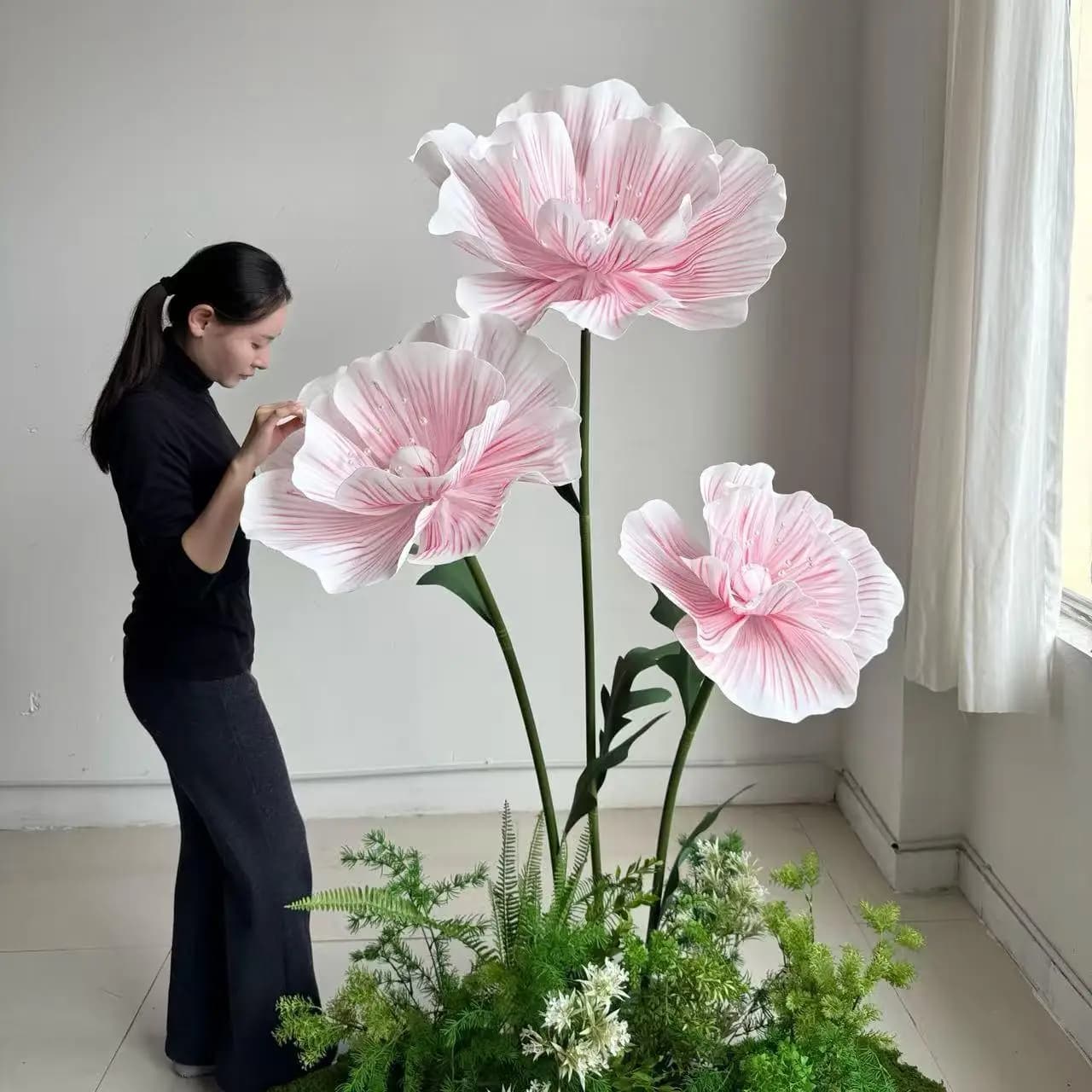 Fiori Artificiali Grandi in EVA da 170 cm per Decorazioni Nuziali, Allestimenti per Vetrine, Feste e Casa, con Supporto