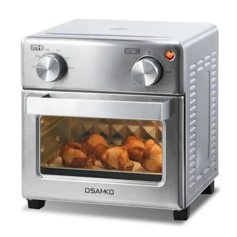 Tostapane oven and Air fryer 5-in-1 from 8,5QT stainless steel, Rapid heating, Ideal for small spaces, Travel, Healthy kitchen for families