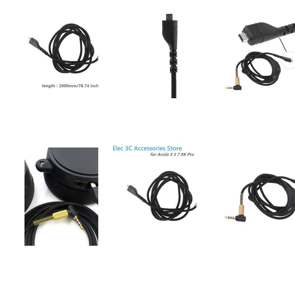 Y51A Gaming Cable Cord Extension 2m Long Headphones for Arctis 3 5 7 9X Headphones Noise Canceling Headset Cable