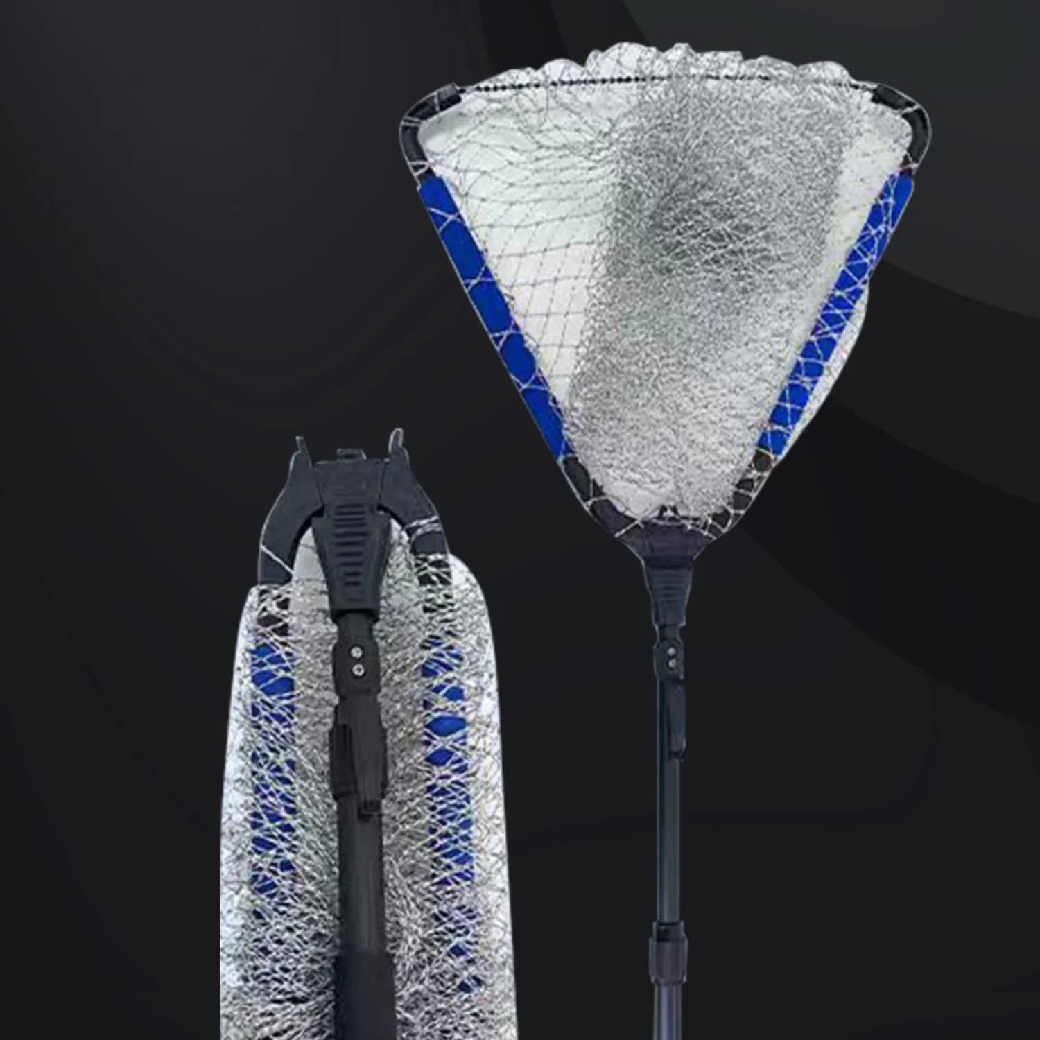 Rete da Pesca Portatile 90cm Ultraleggera in Lega di Alluminio Pieghevole Rete a Mano D70/80cm Robusta per Uso in Acqua Dolce e Salata
