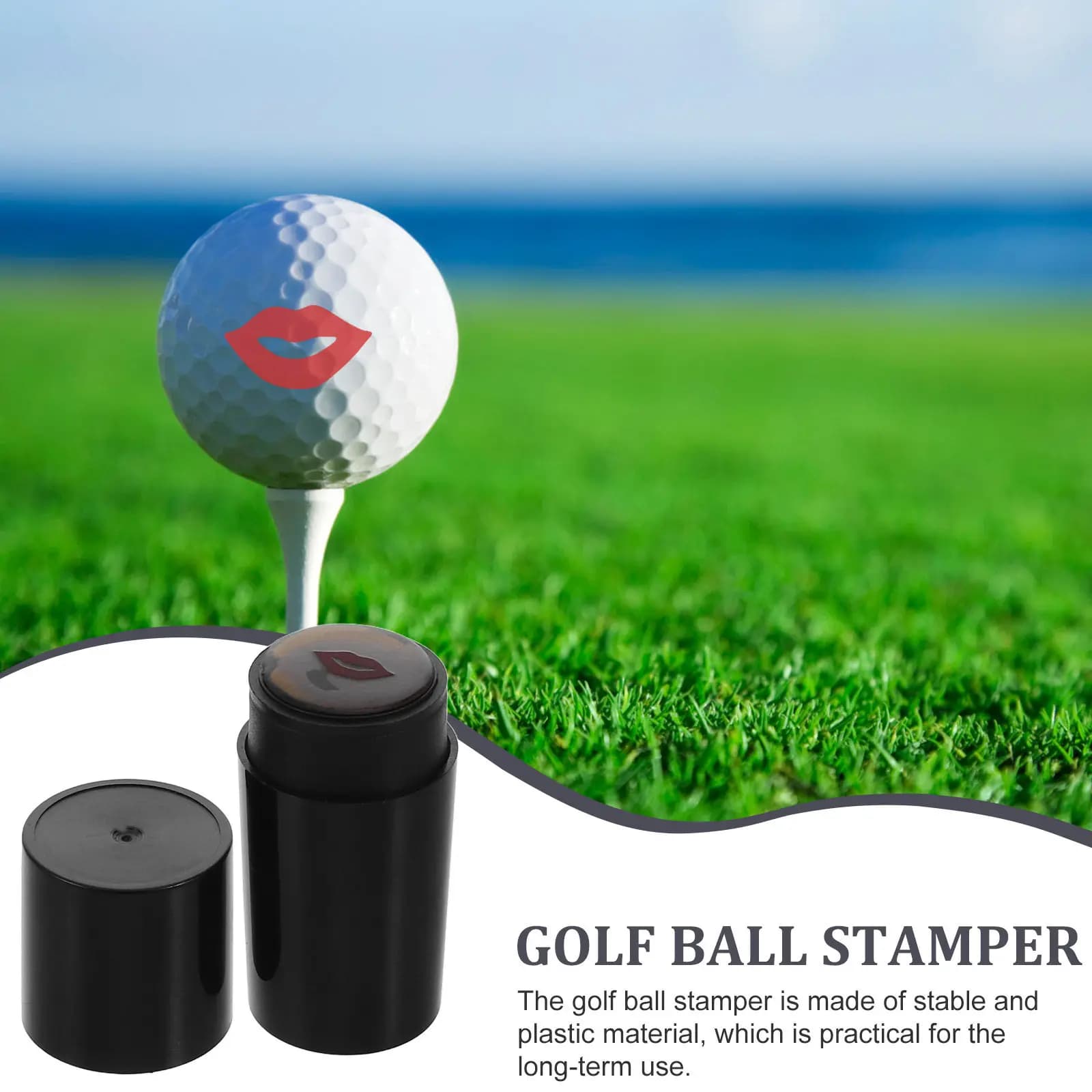 Divertente Timbro per Palline da Golf Autoinchiostrante, Marcatore Portatile con Design a Bacio, Accessori per Golf, Regali per Uomini