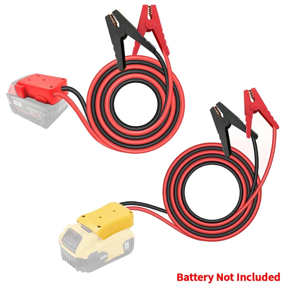 Morsetti per cavi di avviamento per avviatore di emergenza a batteria Dewalt/Milwaukee 18V con cavo da 3,28 piedi, adattatore per batteria utilizzato per avviare un'auto
