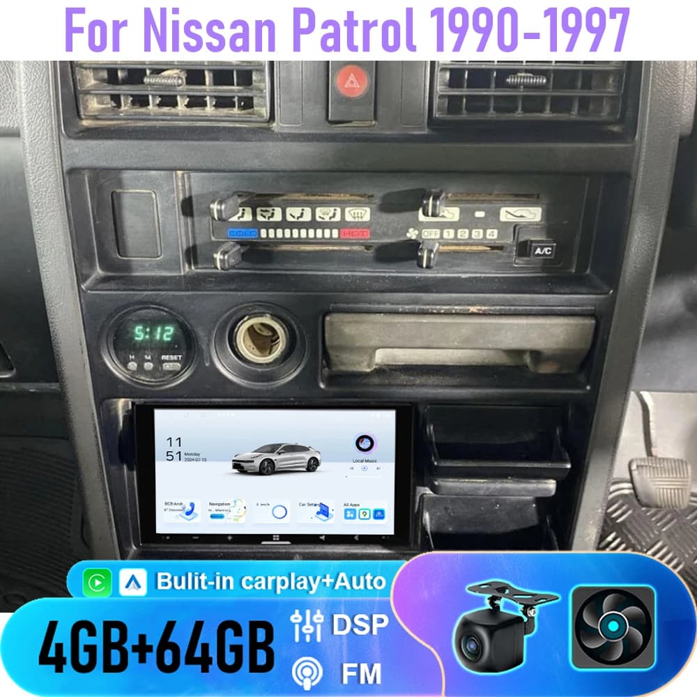 7" 6+128GB For Nissan Patrol 1990-1997 Wireless Apple CarPlay Android Car Audio Radio BT Host Multimedia Video Player Head Unit