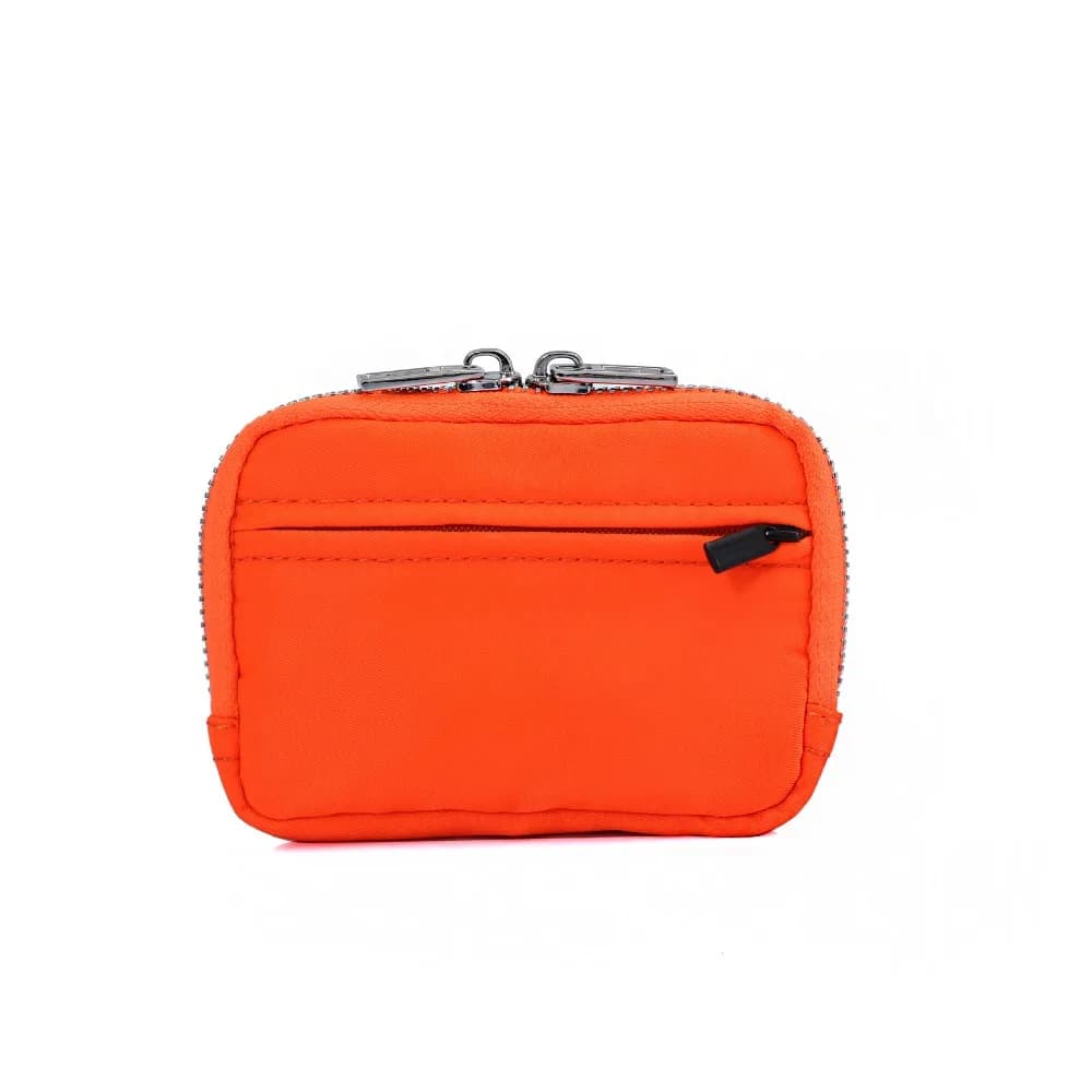 Portamonete Portatile in Nylon con Protezione RFID, Porta Carte Antifurto, Portafoglio da Uomo con Cerniera, Custodia Leggera Mini per Auricolari, Borsa per Cuffie