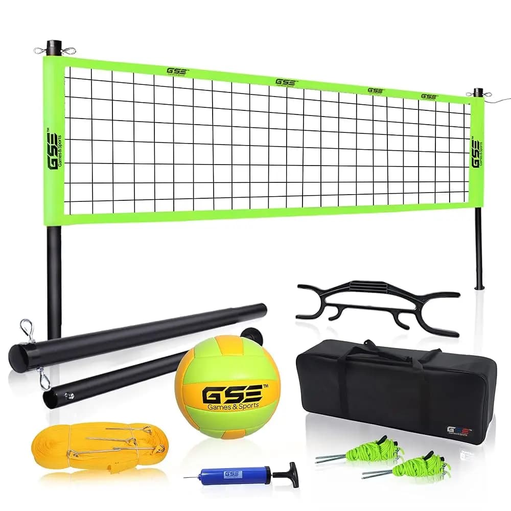 Set di Giochi con Rete per Sport all'Aperto, Ideale per Cortili, Parchi, Spiagge, Prati. Set da Pallavolo, Set da Badminton O Set Combinato Pallavolo e Badminton