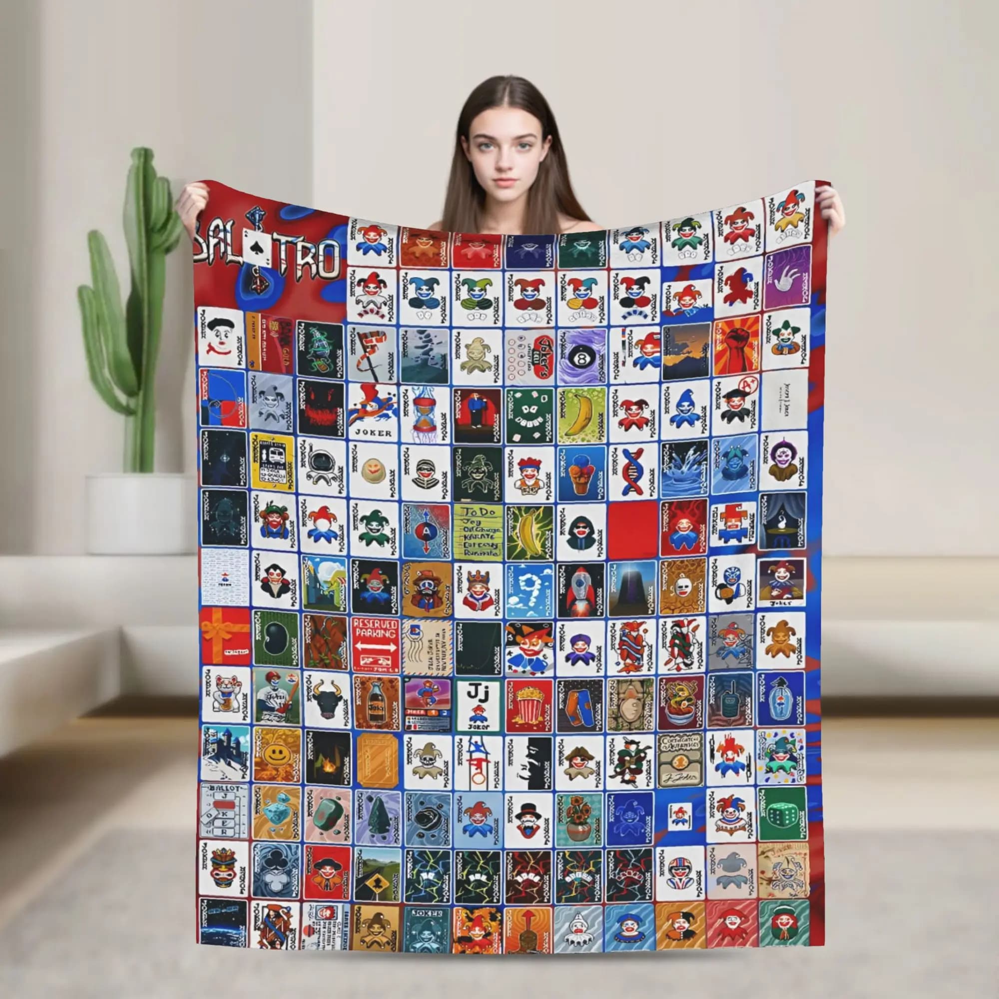 Coperta super morbida per aereo da viaggio Balatro Gioco di carte Joker Biancheria da letto Copriletto in flanella per la copertura del divano letto di tendenza di strada