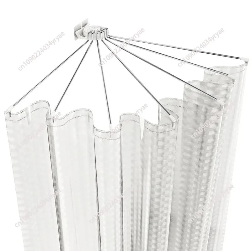 Tornitura angolare diversa, asta per tenda da doccia semicircolare per bagno senza set di punzonatura, a forma di ventaglio in acciaio inossidabile