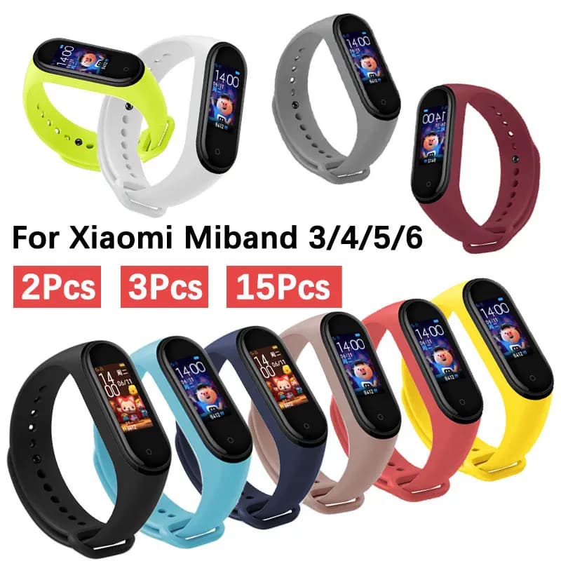 Watchbands for Xiaomi Mi Band 6 5 4 3 Bracelet Silicone Wrist for Miband 5 6 NFC Replacement Sport Strap for Mi Band 6 3 4 5