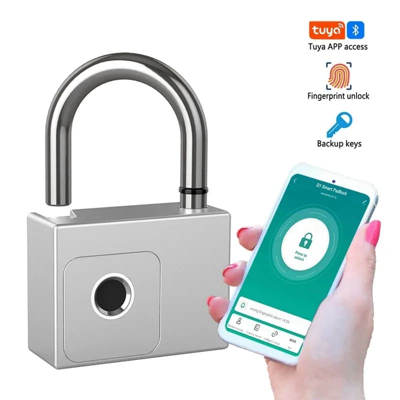 Lucchetto con stampa di impronte digitali intelligente IP65 impermeabile Tuya Bluetooth USB ricaricabile chiave di sblocco antifurto borsa serratura della porta dell'armadio