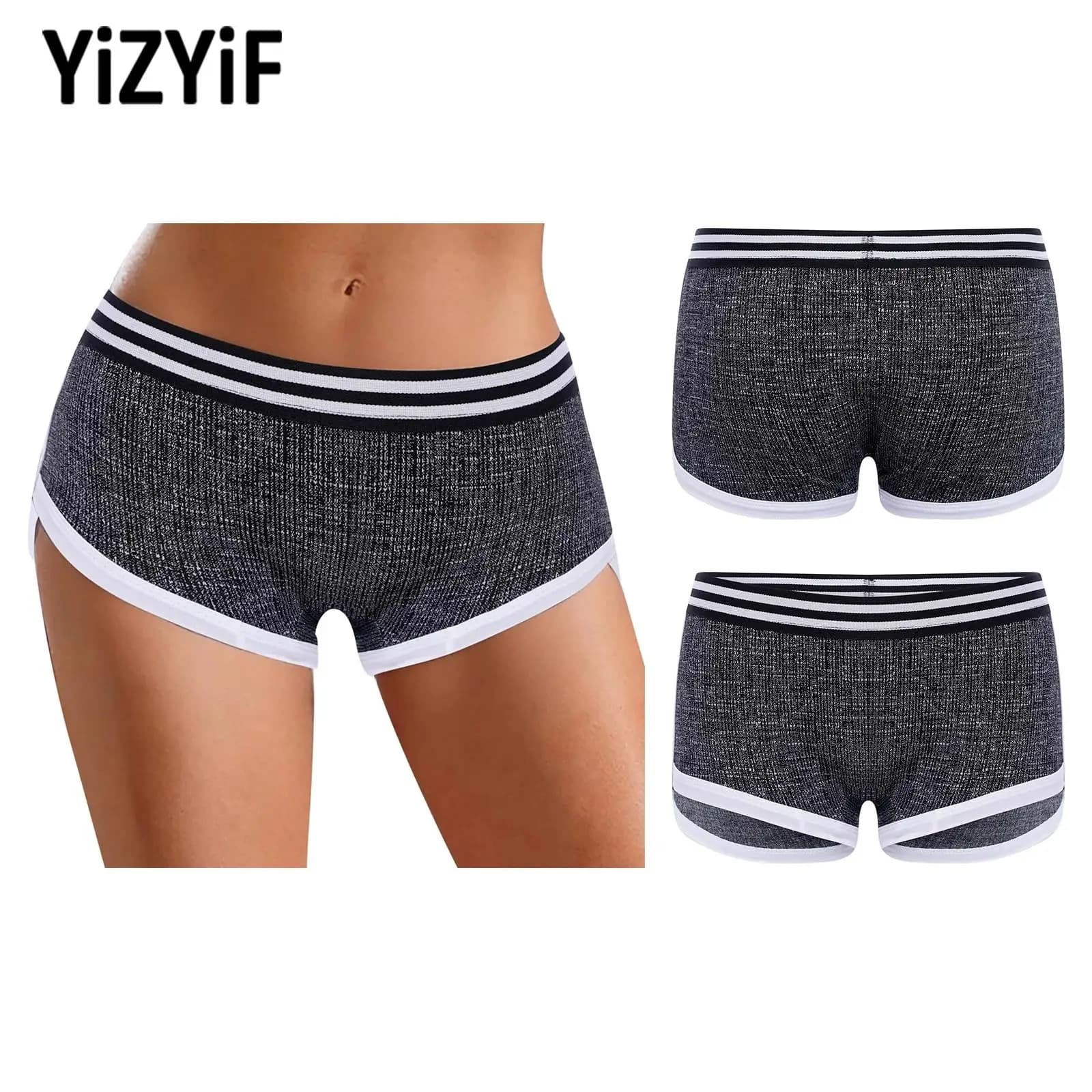 Pantaloncini Sportivi Elasticizzati da Donna a Righe, Abbigliamento per Yoga, Tennis, Golf, Palestra, Corsa, Ginnastica, Danza e Allenamento