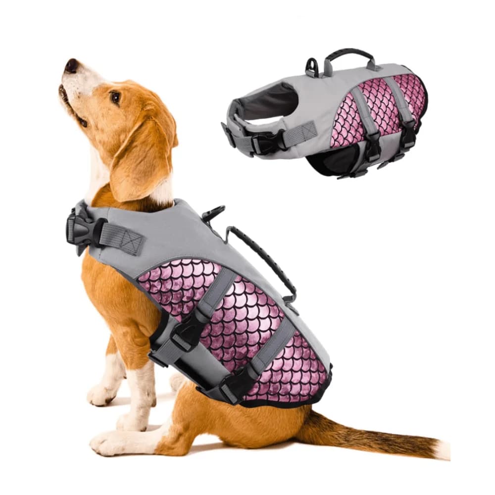 1pc Dog Life Jacket, Pet Vest With Rescue Handle & Reflective Adjustable Design, Tear-Proof For Swimming Pool, Beach, Lake, Kayaking, Surfing, Suitable For Small/Medium/Large Dogs