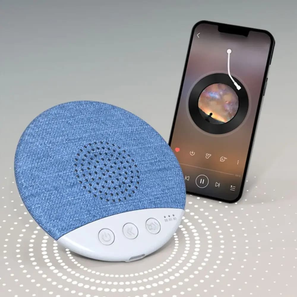 Bluetooth 5.3 Under Pillow Bluetooth Speaker Mini Sleep Aid White Noise Machine Built-in White Noise Ultra-Thin