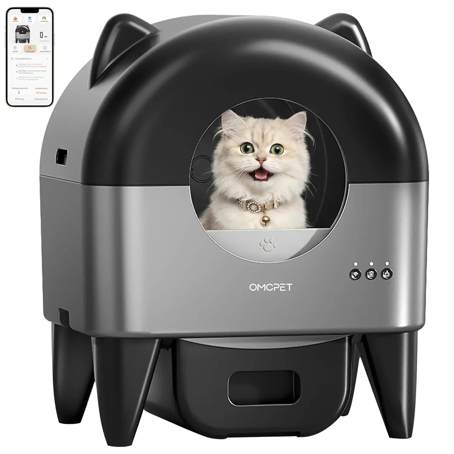 95L Automatic Self Cleaning Litter Box Smart App Control 8 Safety Sensors Odor Control Night Light Multi Cat, Custom