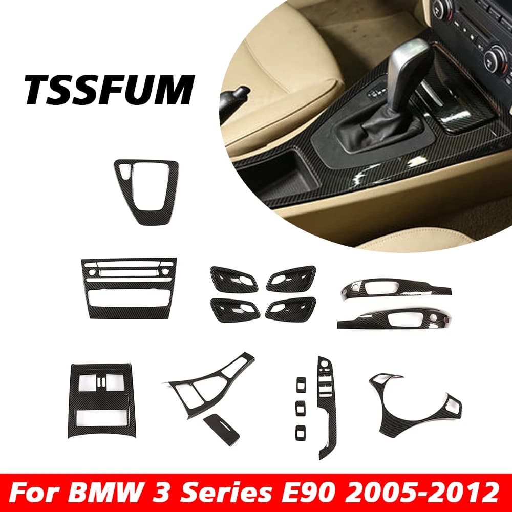 Per BMW E90 E91 E92 Serie 3 2005-2012, Adesivo in Fibra di Carbonio ABS per Interni Auto, Copertura Pannello Cambio, Accessori Auto