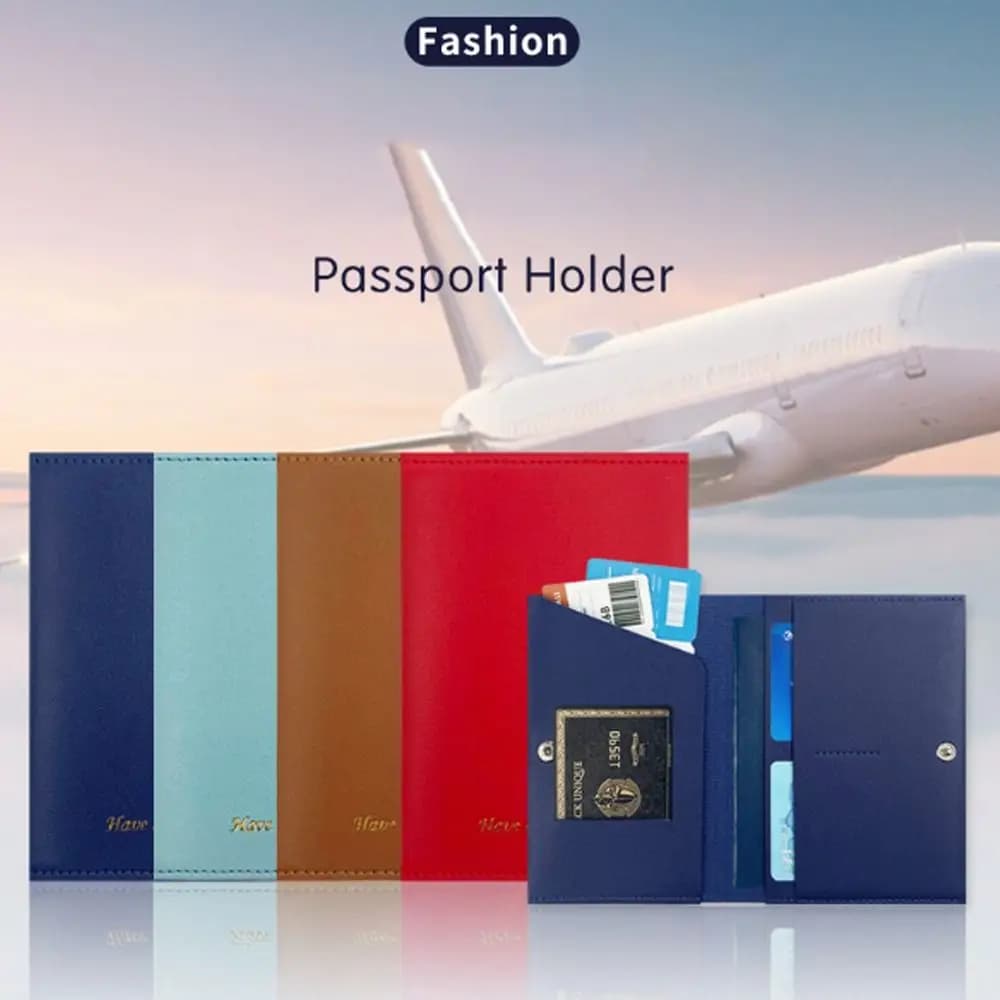 Custodia per passaporto multifunzione in pelle PU Custodia impermeabile per passaporto multi-carta Custodia protettiva per carta di credito da viaggio