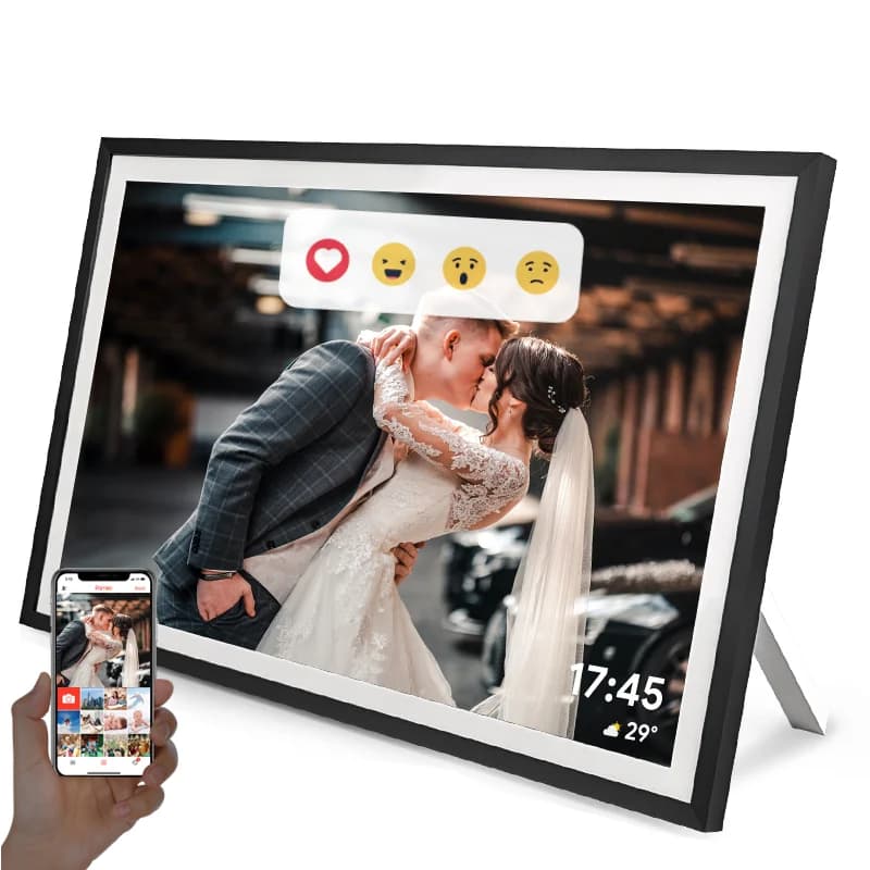 Cornice digitale per foto da 15,6 pollici 1920x1080 IPS, cornice LCD da 15,6 pollici con 32 GB, condividi foto/video tramite l'app gratuita