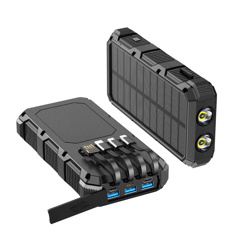Solar Power Bank 36800mAh con cavo Caricabatterie wireless portatile a ricarica rapida Powerbank per iPhone 15 14 Samsung Xiaomi Poverbank