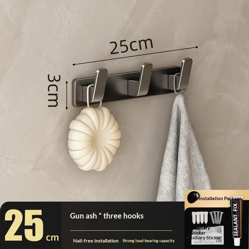 Wall Coat Hooks Aluminum Alloy Wall Mounted Hanging Rack Hooks for Entryway Door Back Hallroom Clothes Towel Storage Organizer