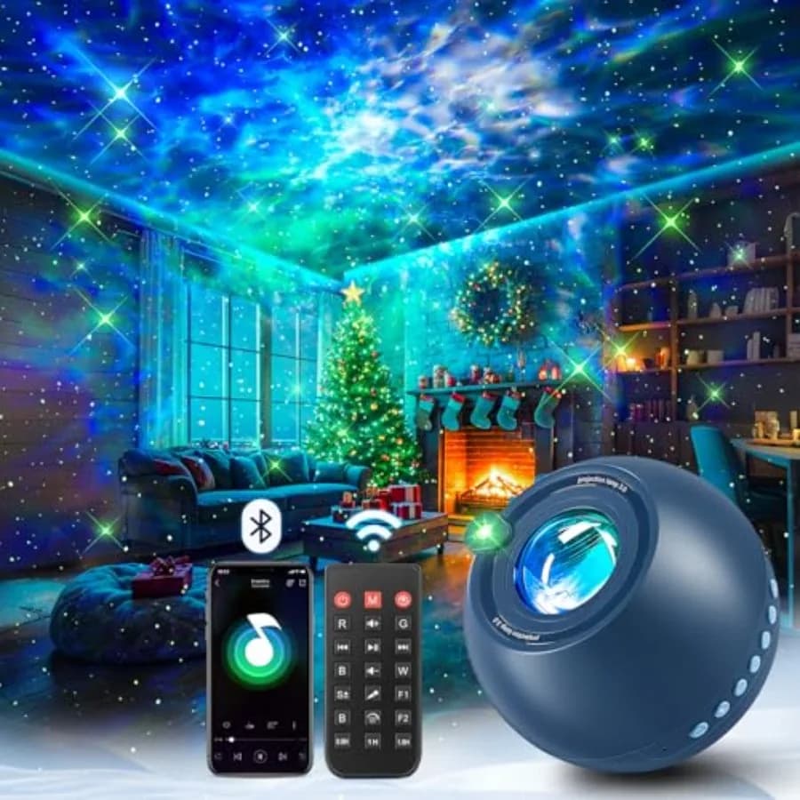 Lampada Lava Decorativa per Camera da Letto, Regalo per Ragazzi, Proiettore di Nebulosa e Tramonto con 15 Suoni Rilassanti e Luce Notturna