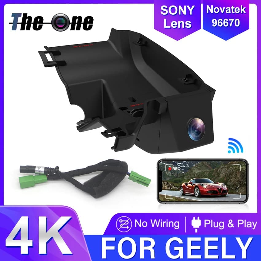 Nuovo! 4K Auto DVR Wifi Videoregistratore UHD Dash Cam Macchina Fotografica Per Geely Tugella 4WD Xingyue FY11 2020-2025, Dashcam Per Geely Tugella