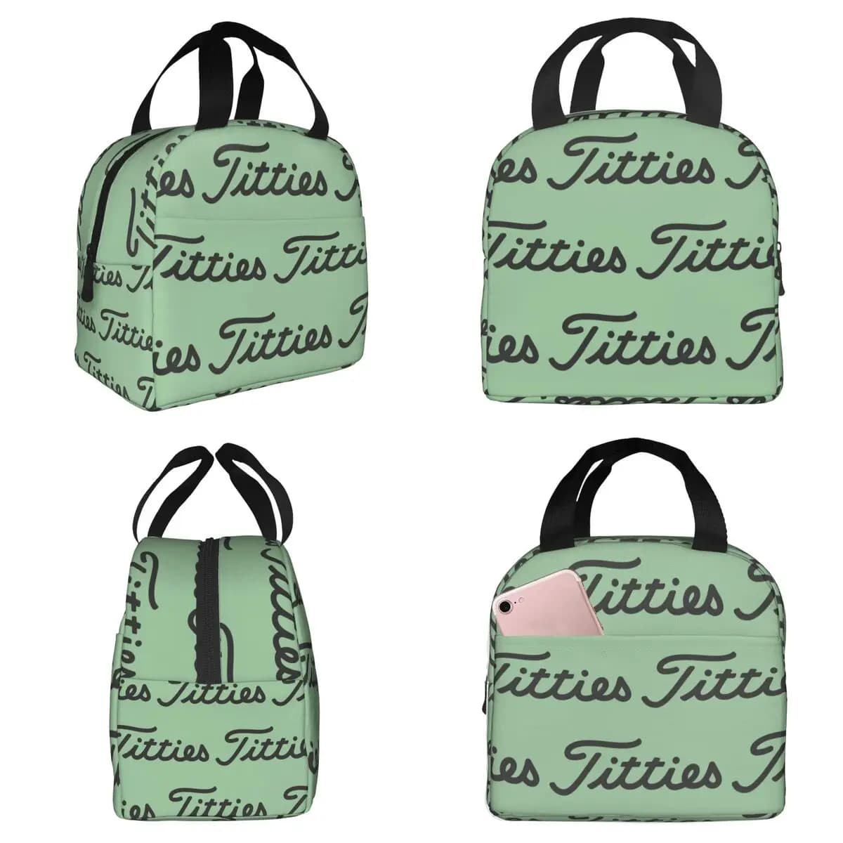 Titties Golf Ball Insulated Lunch Bag for Kids School Cooler Thermal Food Box Tote Portable Lunch Boxes Container