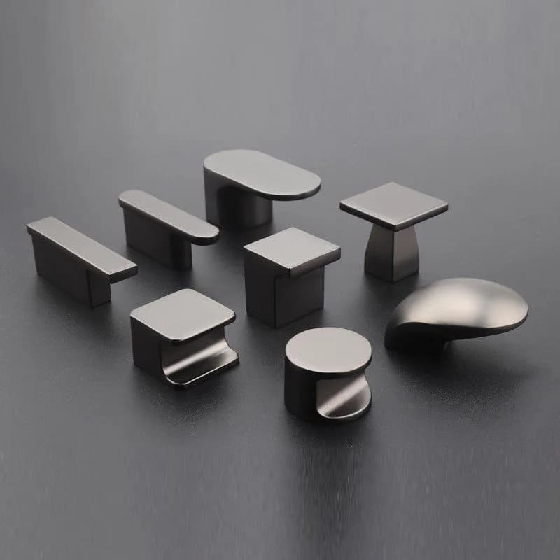 1PCS Black Nickel Matte Gray Wardrobe Cabinet Door Handle High-end Cabinet Drawer Handle Single Hole Small Handle Hardware