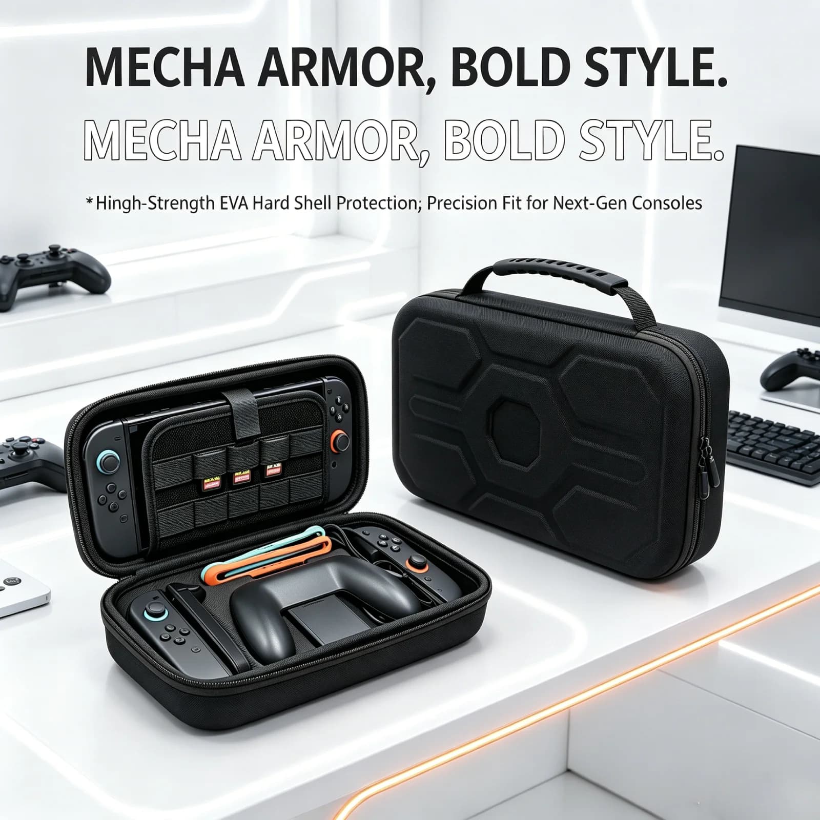 For Switch 2 Protective Storage Bag Mecha Shape Shockproof Dustproof Hand Carry Case Outdoor Travel Game Console Pouch