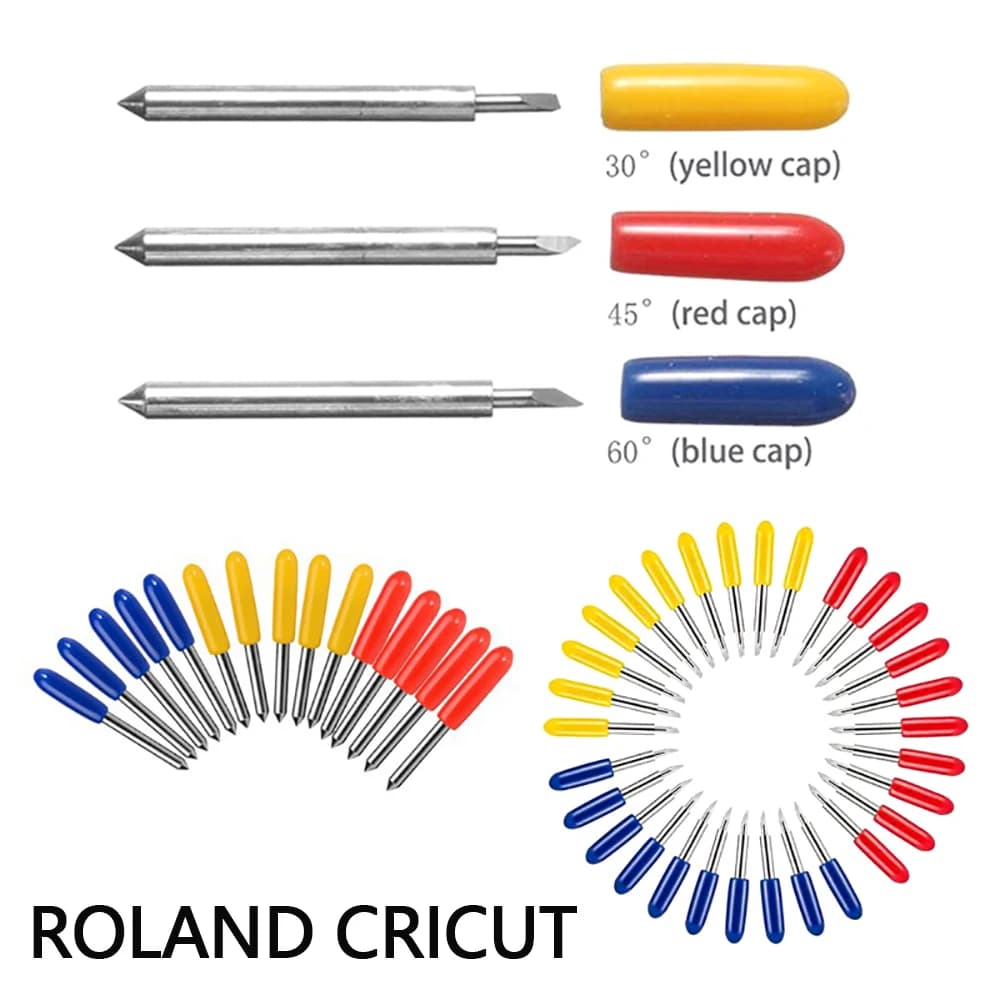 20/35/50pcs Roland Cutting Plotter Vinyl Cutter Blade 30 45 60 Degree Lettering Cutter Replacement Cutting Blades Set