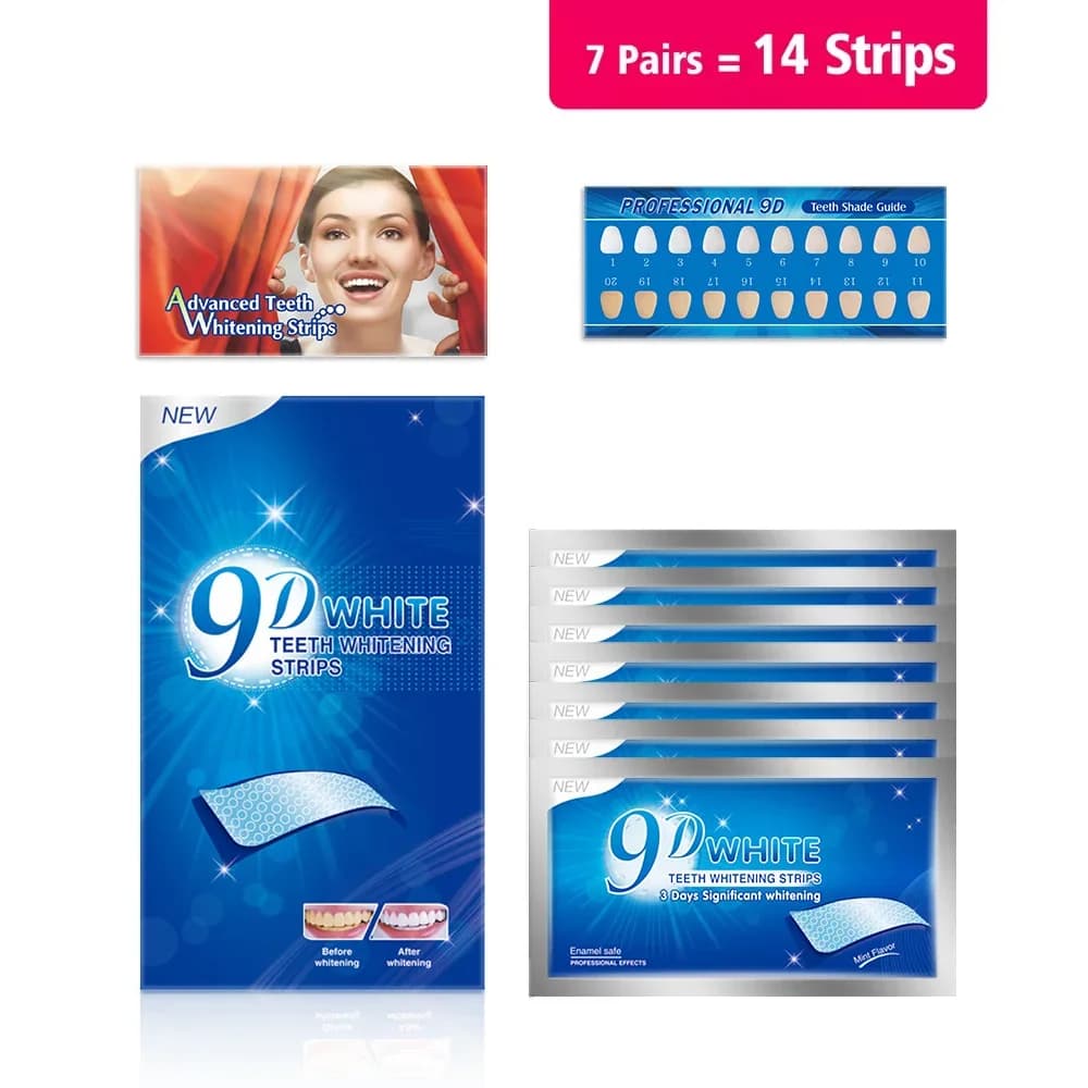 Quick Action 3D 9D Tooth White Strips White Teeth White Strips Effective and Low Sensitivity Safe
