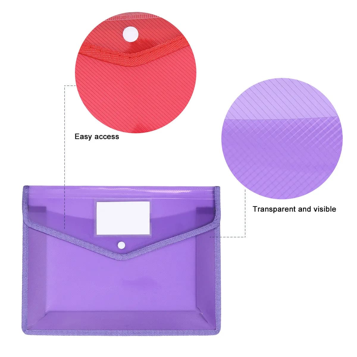 3 Pezzi Cartelle Portadocumenti in Plastica A4 Trasparenti in PVC Impermeabili per Archiviazione Documenti Libri Penne Cancelleria Portatile per Ufficio