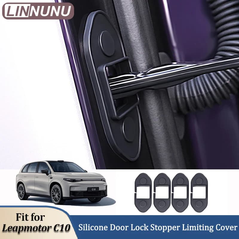 LINNUNU Per Leapmotor C10 Fermaporta Coperchio di protezione limite protettore Car Styling Silicone Fermacorda e ganci per serratura Fibbia limitatrice