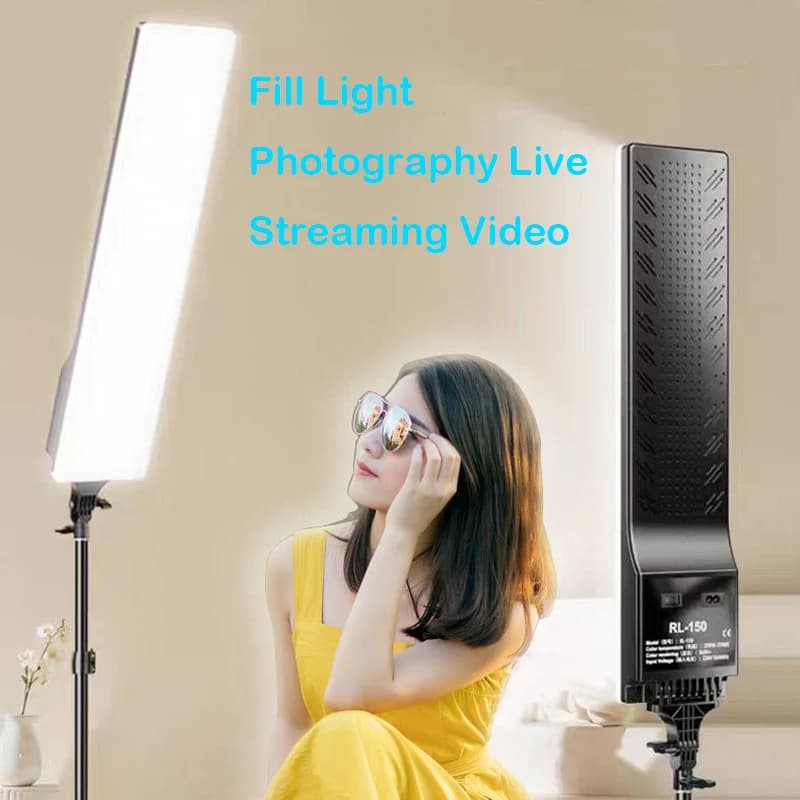 Lampada di riempimento di grandi dimensioni luce Studio fotografico pannello Video a LED illuminazione fotografica con supporto per treppiede spina europea a braccio lungo per Live streaming