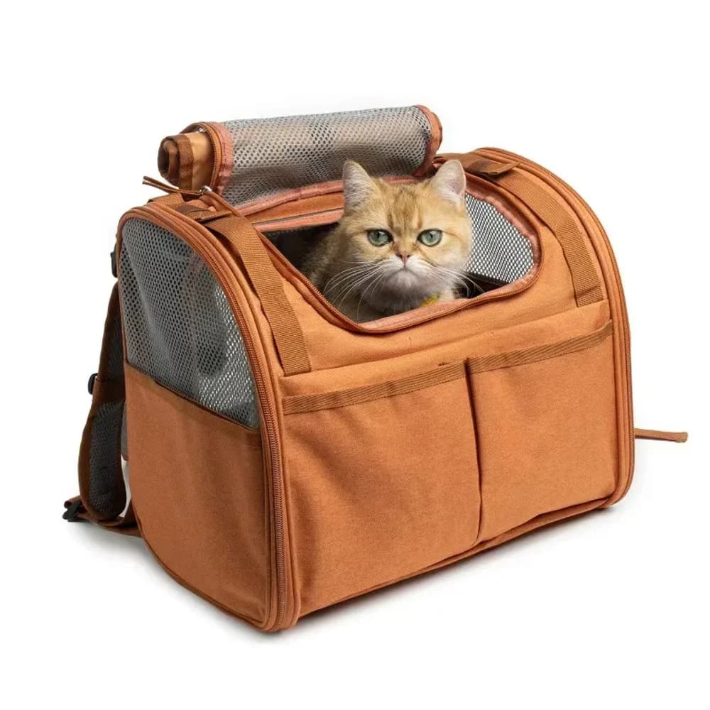 1pcs Expandable Breathable Cat Backpack Lightweight Pet Travel Bag for Cats with Mesh Ventilation and Outdoor Carrier Backpack