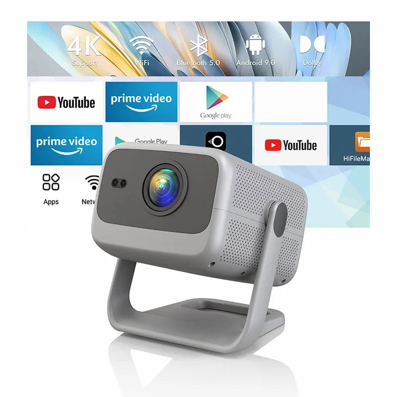 2024 Upgraded Mini Projector 360Adjustable Stand WiFi & BT Connectivity Auto Focus 1080P Native Small Home Theater