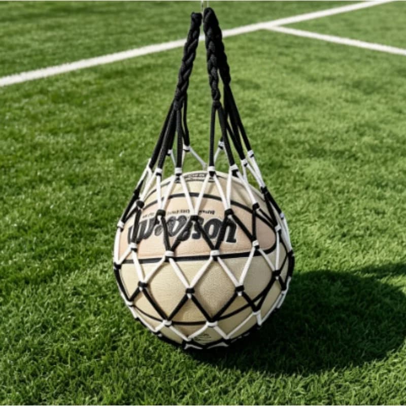Borsa Porta Pallone da Calcio in Nylon, Borsa per Trasporto Singolo Pallone, Attrezzatura Portatile per Sport all'Aperto, Calcio, Basket, Pallavolo
