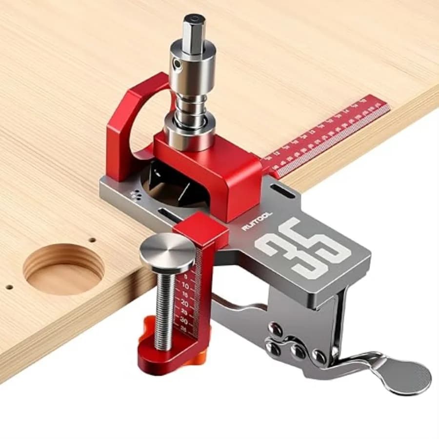 Sistema di Fissaggio per Cerniere Nascoste da 35mm, Kit di Montaggio per Ante di Armadi con Morsetto di Sicurezza e Foro Antipolvere, in Alluminio