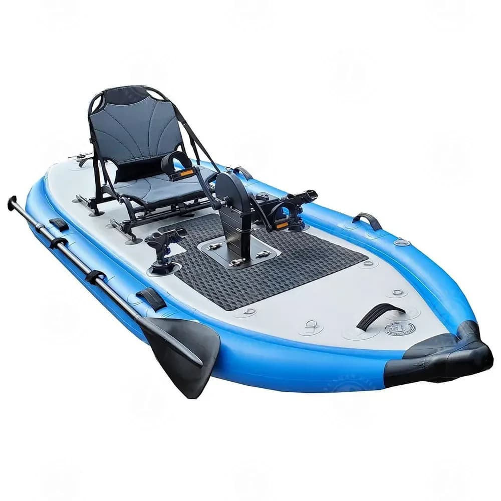 Folding SUP Pedal Board Fishing Kayak with Seat PVC Inflatable Boat Canoe Boat with Paddle Board for Lake