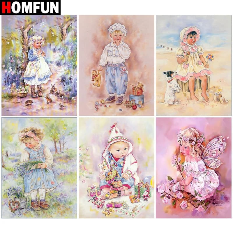 HOMFUN 5D fai da te diamante pieno ricamo "fiore della ragazza" pittura diamante punto croce strass decorazione della casa