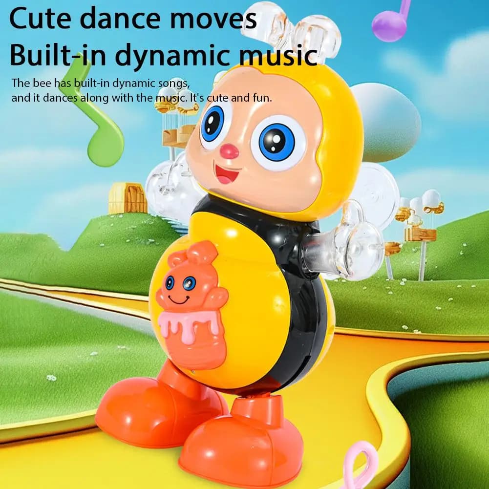 Interactive musical toys for bees, dancing toy, musical bee with lights, dancing bee toy, desk decoration for birthday gift funny sensory delight