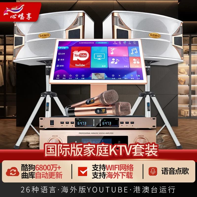 Set Sistema Audio KTV per Casa, Macchina per Karaoke Domestico con Altoparlante All-in-One