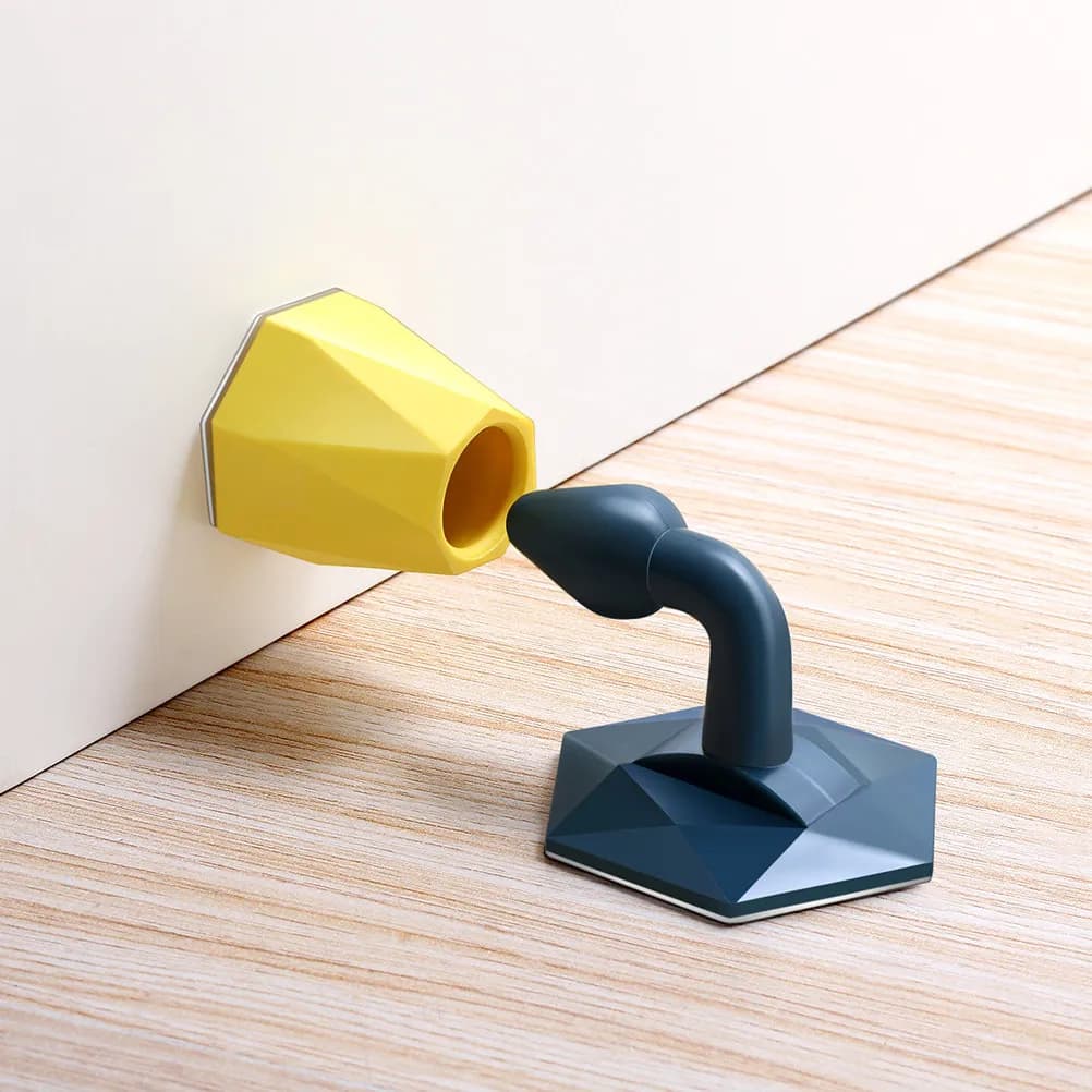 Set di 4 Fermaporta in Silicone con Forte Suzione a Pavimento, Senza Foratura, per la Sicurezza di Bambini e Animali Domestici, Design Moderno Senza Trapano per la Casa
