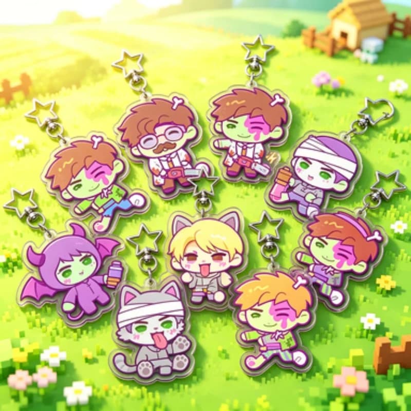 Stardew Valley Halloween Variant 5Cm Acrylic Keychain Chibi Character Key Ring Clasp Game Backpack Charm Collectible Merch Gift