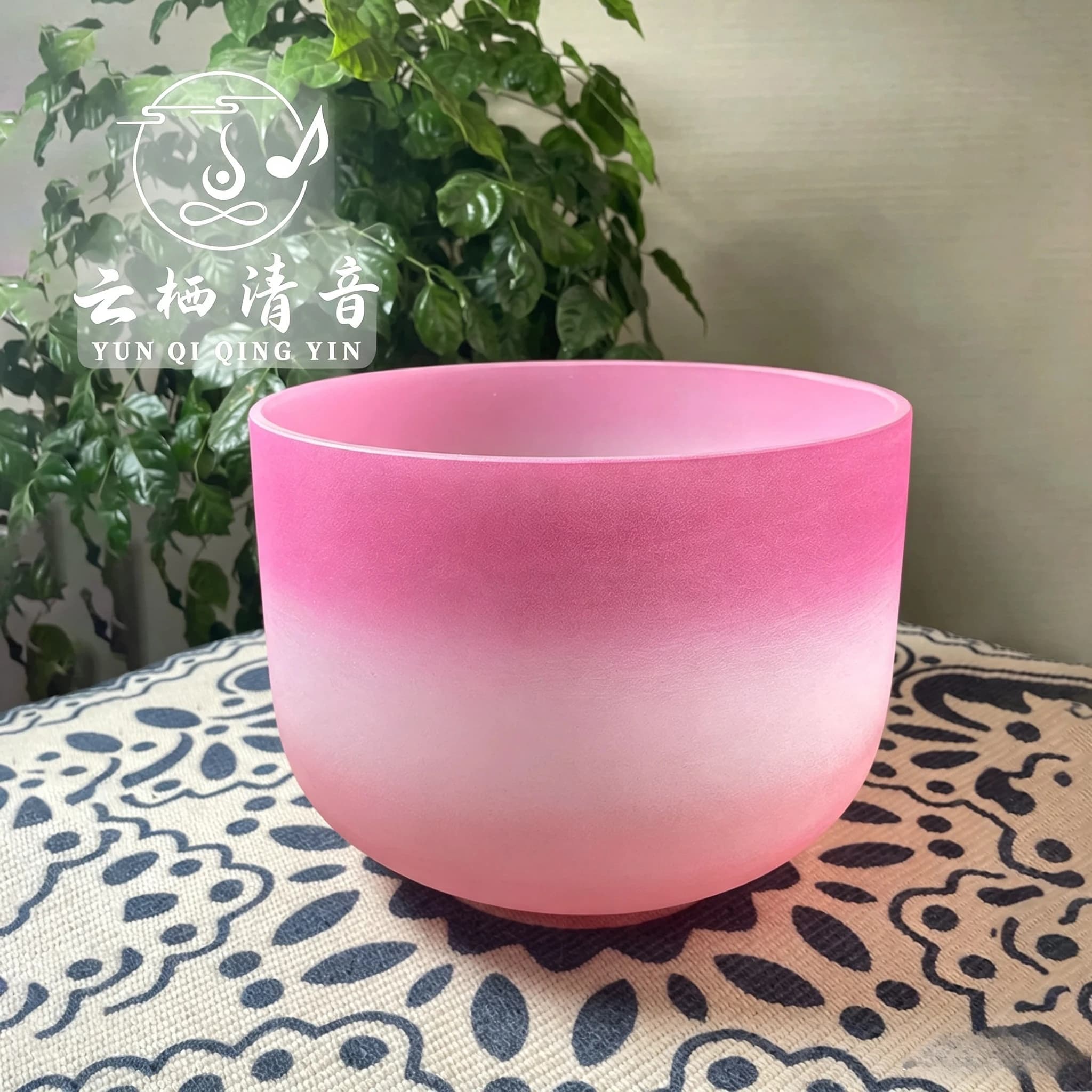 YUN QI QING YIN 8 Inch F Note Heart Chakra Rainbow Frosted Quartz Crystal Singing Bowl Yoga Meditation Sound Healing Bowl